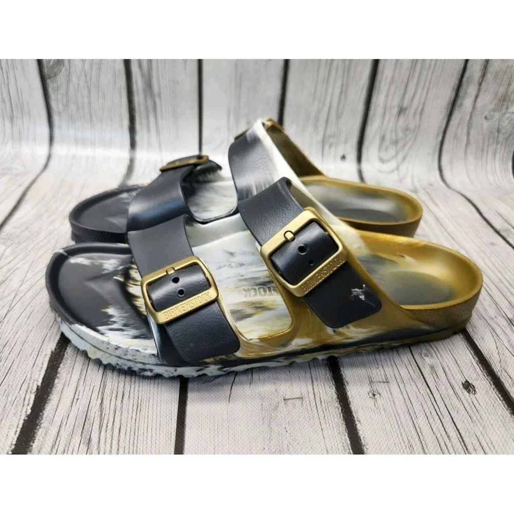 Birkenstock Arizona Essentials EVA Glamour Gold Multi Marbled Sandal 40 W9 M7